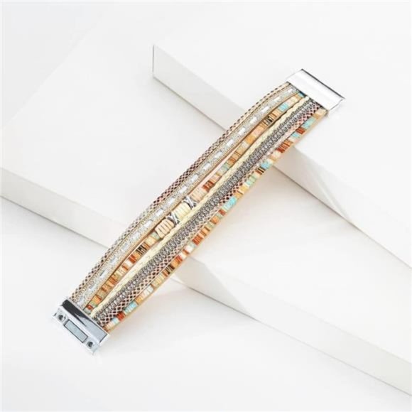 Leather multilayer bracelet Ladies bracelet women closure - Picture 3 of 7